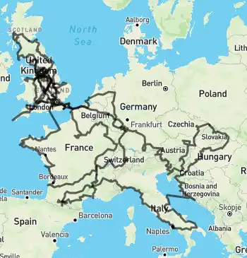 Link to map of European travels