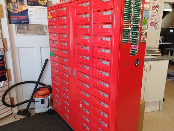 PO boxes where every single slot has its key left in.