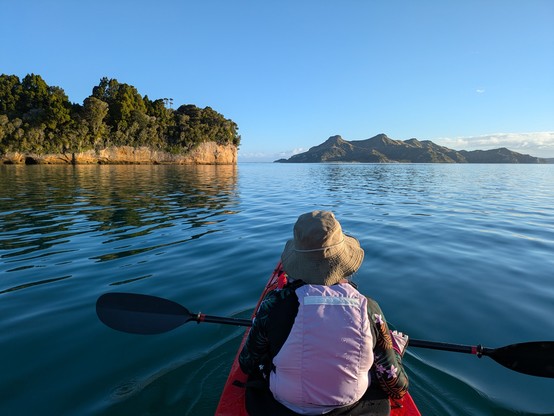 Whanganui Inlet early morning heading toward the bar. After that the tide started headIng out again and was fairly strong. But we're strong, too.
