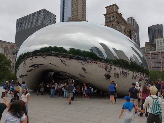 The ever-popular Cloud Gate sculpture. Known as 