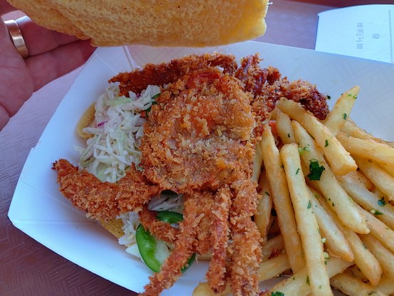 Soft-shell crab in a burger. Yum? ^D