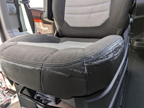 Before with flaking faux leather