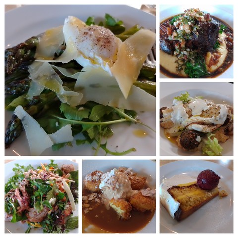 A montage of our meal last night. Delicious and generous portions.