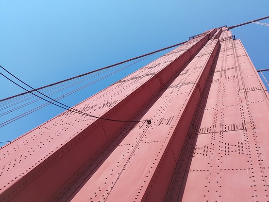 One of the central pillars of the Golden Gate Bridge.