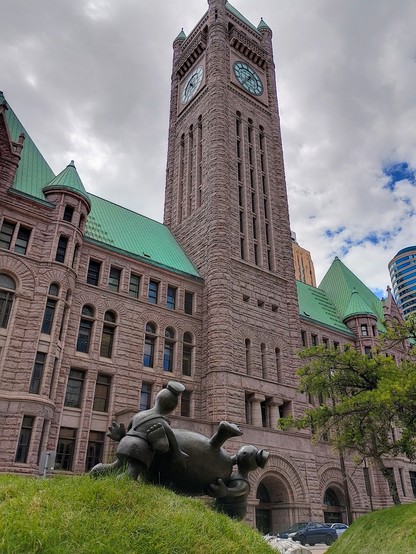Playful sculpture beneath the Minneapolis City Hall.