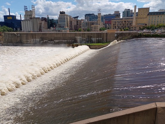 The concrete slope of the falls. Bigger than it looks in the photo.