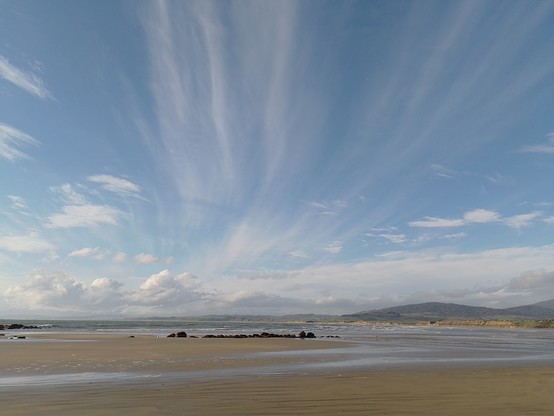 View from the beach back toward Hump Ridge in the far distance.