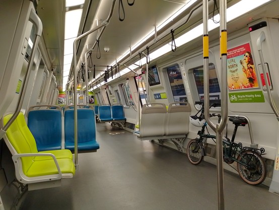 A quiet train before the commuter rush.