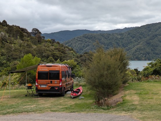 Our spot at Momorangi DOC campground