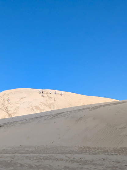 Tiny people on massive dunes