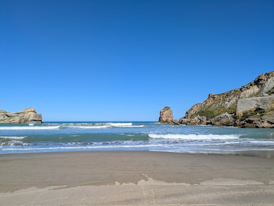 Nice clean little surf breaks. Not too many surfers. We went for a swim.