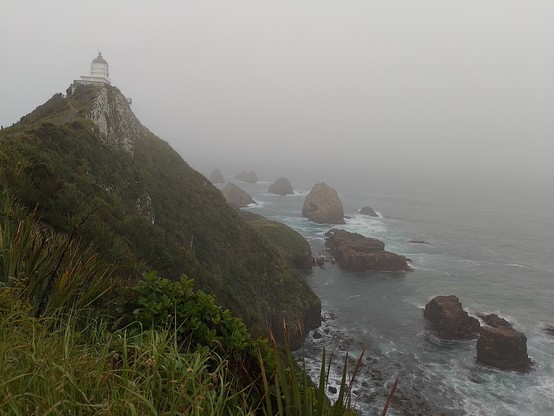 Spitty weather at Nugget Point.