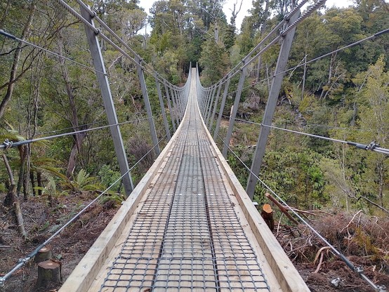Brand spanking new suspension bridge alongside an existing rail viaduct