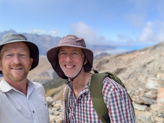 John and I at the top of Mt Oliver. Sir Ed's first mountain, apparently.