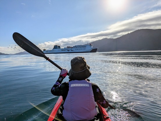 The Interislander crossing in front of us.