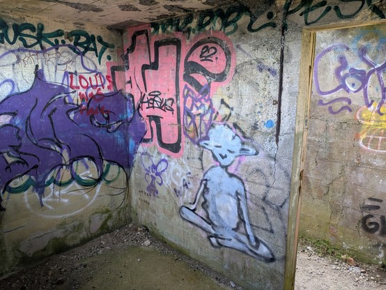 Graffiti in one of the bunkers