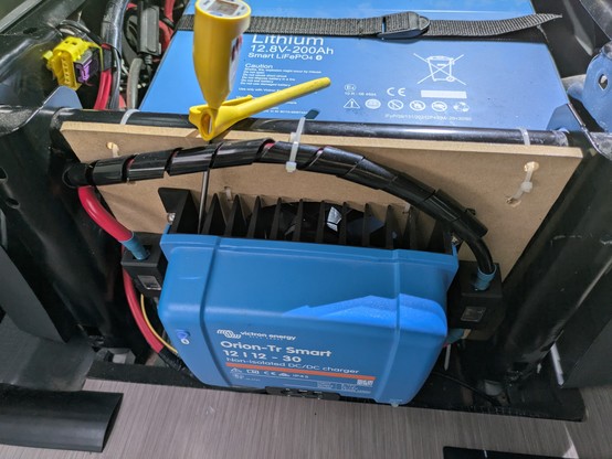 Testing in place with the passenger seat removed. The yellow thing is a temperature probe for me to monitor