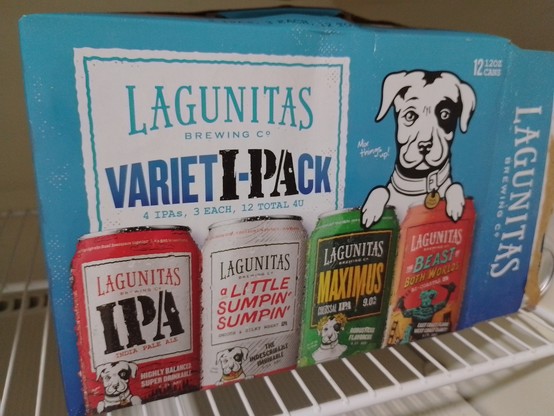 Lagunitas IPAs ranging from 6.2% to 9%.