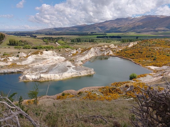 Blue Lake at St Bathans. Left over from the sluicing for gold.