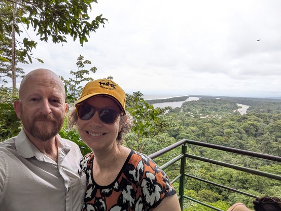 Us at the top of the volcano looking back toward Tortuguero