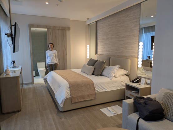 Fancy hotel room which is included in the tour for the first night in Quito before flying to the Galapagos.