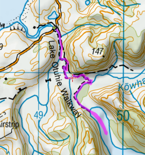 4km paddle up the Kowhai River to Lake Otuhie.