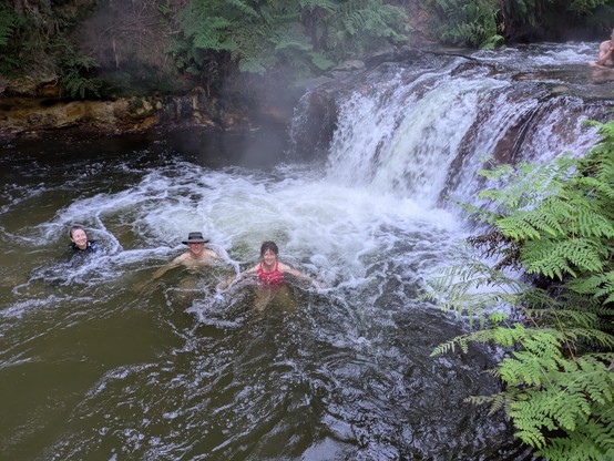 Sally, John and Ally in Kerosene Creek