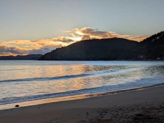 Sunrise over Long Beach just over the hill from Russell